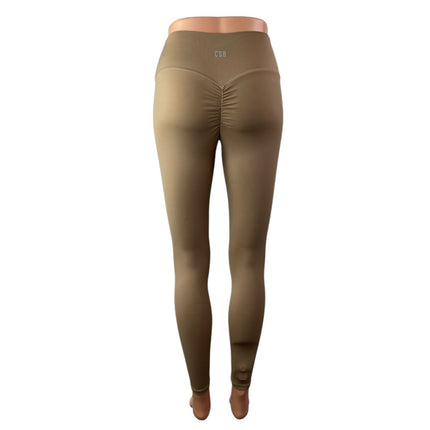 CSB x IM Women's Tan Cinch Yoga Workout Running Athletic Leggings Pants Size S