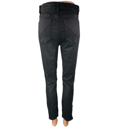 Hudson Women's Black Coated High Waisted Super Skinny Ankle Denim Jeans Size 28