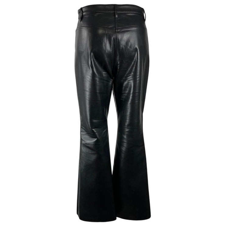 Aritzia Wilfred Women's Faux Leather Vegan Flared Bootcut Trousers Pants Size 4