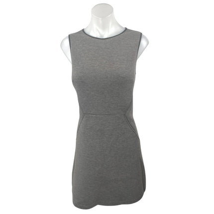 Andrew Marc Gray Sleeveless Scuba Slim Fit Zipper Mini Shift Tank Dress Size 8