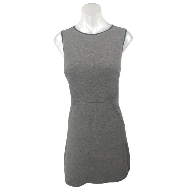 Andrew Marc Gray Sleeveless Scuba Slim Fit Zipper Mini Shift Tank Dress Size 8