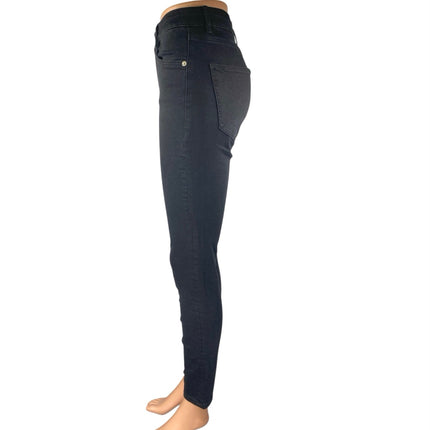Zara Women's Black High Waisted Cropped Casual Cotton Skinny Denim Jeans Size 6