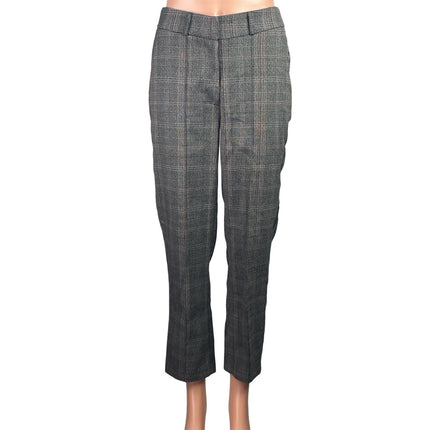 Vero Moda Womens Gray Plaid Checkered Mid Rise Straight Leg Trousers Pants Sz S