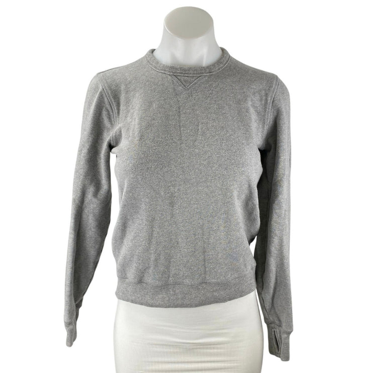 Ann Mashburn Women's Gray Crewneck Long Sleeve Crop Sweatshirt Sweater Top Sz XS