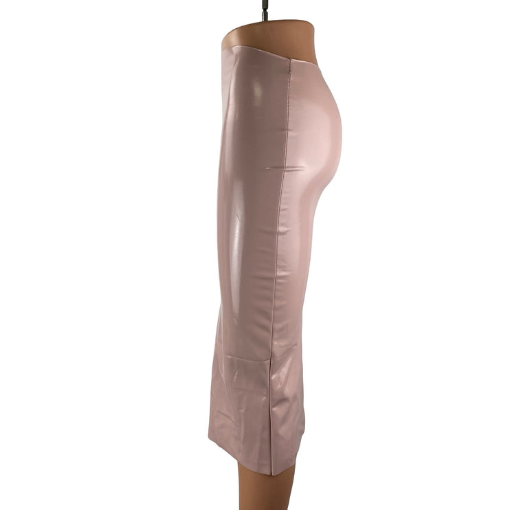 Kikiriki Women's Faux Vegan Leather Vinyl High Rise Midi Pencil Bodycon Skirt S