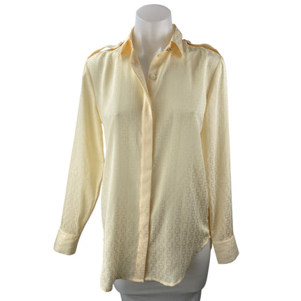 J.Crew Women's Yellow Loop Collared Long Sleeve Button Down Shirt Blouse Top XXS