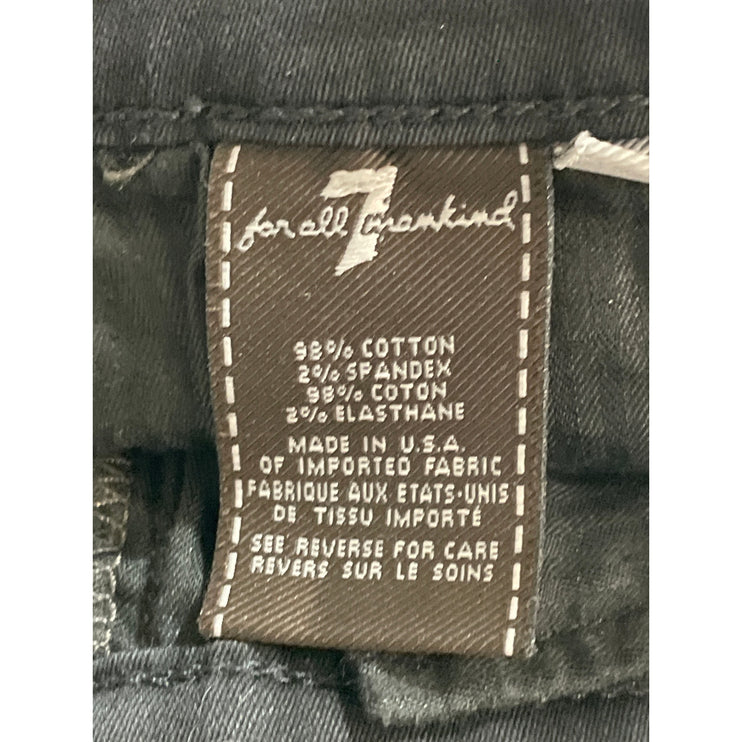 NEW 7 For All Mankind Women's Black Low Rise Slim Skinny Denim Jeans Size 24