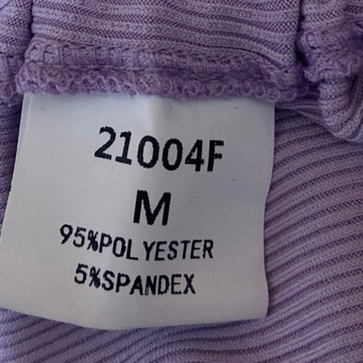 BTFBM Purple Rib Knit Ruched Tie Sleeveless Cami Mini Bodycon Tank Dress Size M