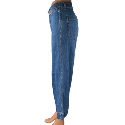 Gap Women's Blue High Waisted Cropped Wide Leg Baggy Palazzo Denim Jeans Size 27