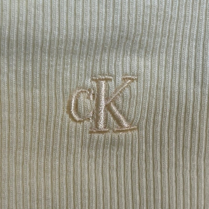Calvin Klein Women's Yellow Crew Neck Short Sleeve Slim Baby Tee T-Shirt Top XS