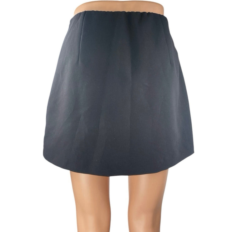 Abercrombie & Fitch Black High Waist Side Zip Mini Wrap A-Line Skirt Size M
