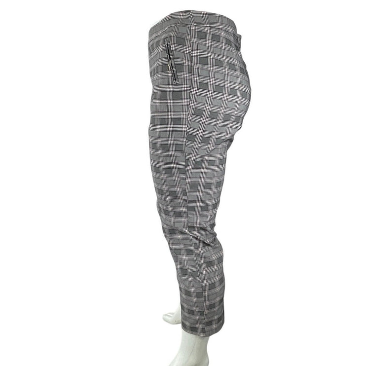 Soho Women's Gray Plaid High Rise Tapered Leg Crop Trousers Pants Size 2XL