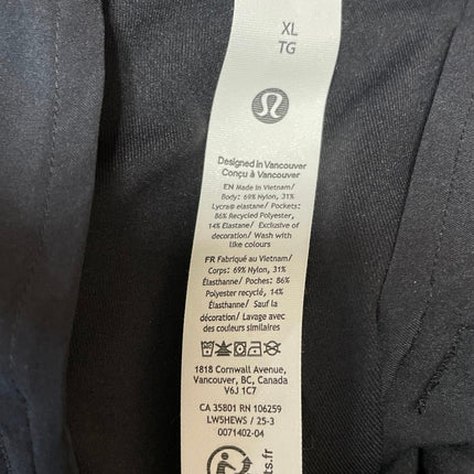 Lululemon Women's Black High Rise Casual Slim Tapered Leg Trouser Dress Pants XL
