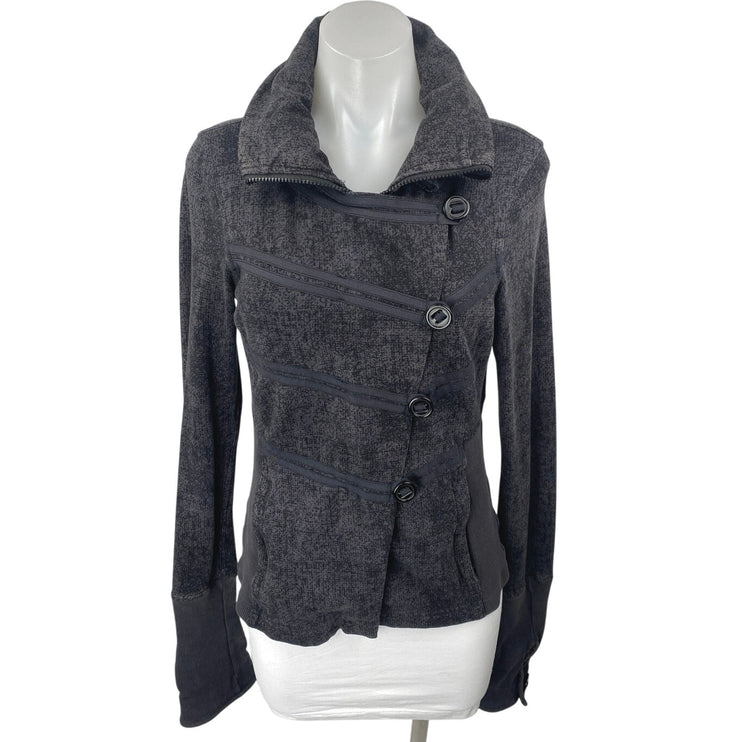 Lululemon Admiral Women's Black Army Military Long Sleeve Button Jacket Size 6