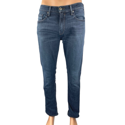 Paige Federal Men's Blue Mid Rise Skinny Straight Slim Fit Denim Jeans Pants 30