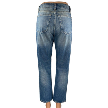 Zara Women's Blue Acid Wash High Waisted Straight Leg Denim Jeans Pants Size 2