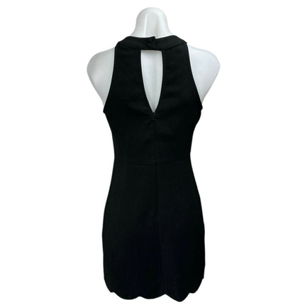 Lulus Black Silver Studded Beaded High Neck Sleeveless Mini Sheath Dress Size S