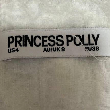 Princess Polly Cream Green Floral Lace Strapless Bustier Corset Crop Top Size 4