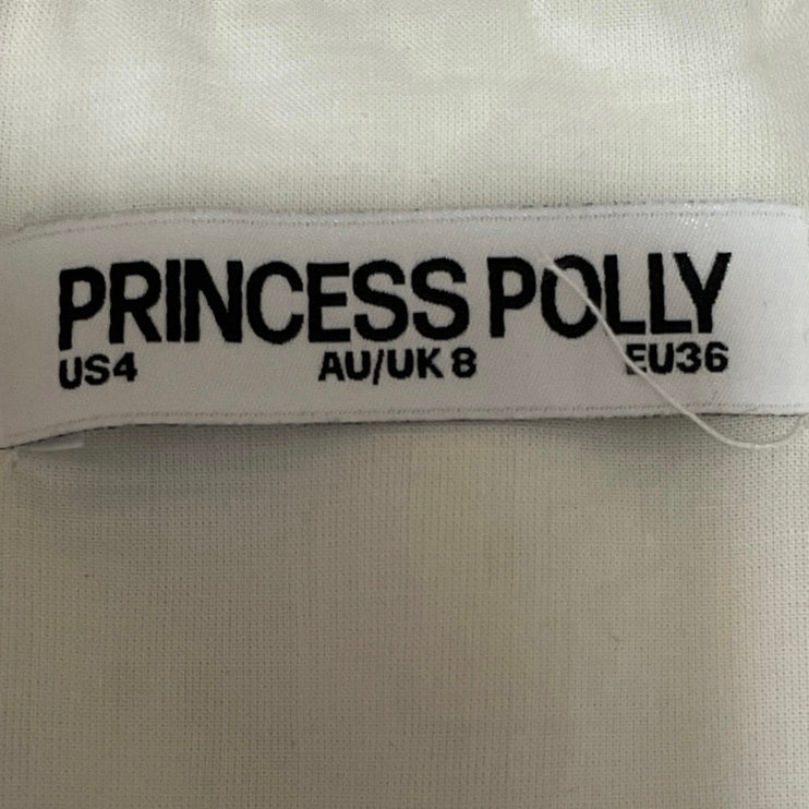 Princess Polly Cream Green Floral Lace Strapless Bustier Corset Crop Top Size 4