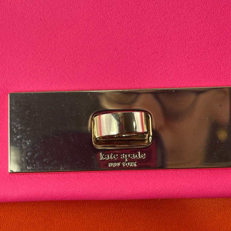 Kate Spade Lincoln Square Garret Leather Colorblock Chain Shoulder Handbag OS