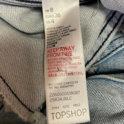 Topshop Blue Denim Long Sleeve Distressed Raw Hem Button Front Shirt D Brie Topshop Blue Denim Long Sleeve Distressed Raw Hem Button Front Shirt D Brie