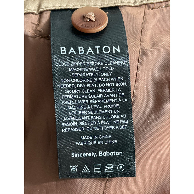 Aritzia Babaton Brown Faux Leather Vegan Straight Leg Cropped Trousers Pants 4