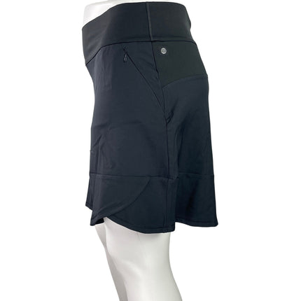 NEW Adidas Black Elastic Waist Zip Pocket Athletic Tennis Frill Skort Skirt 1X