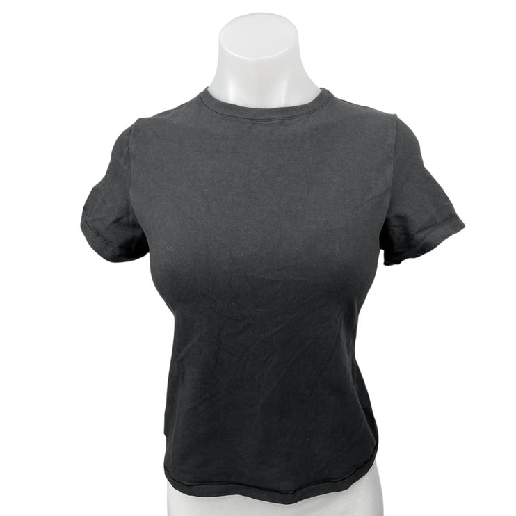 Skims Women's Black Crew Neck Short Sleeve Casual Basic T Shirt Tee Top Size L