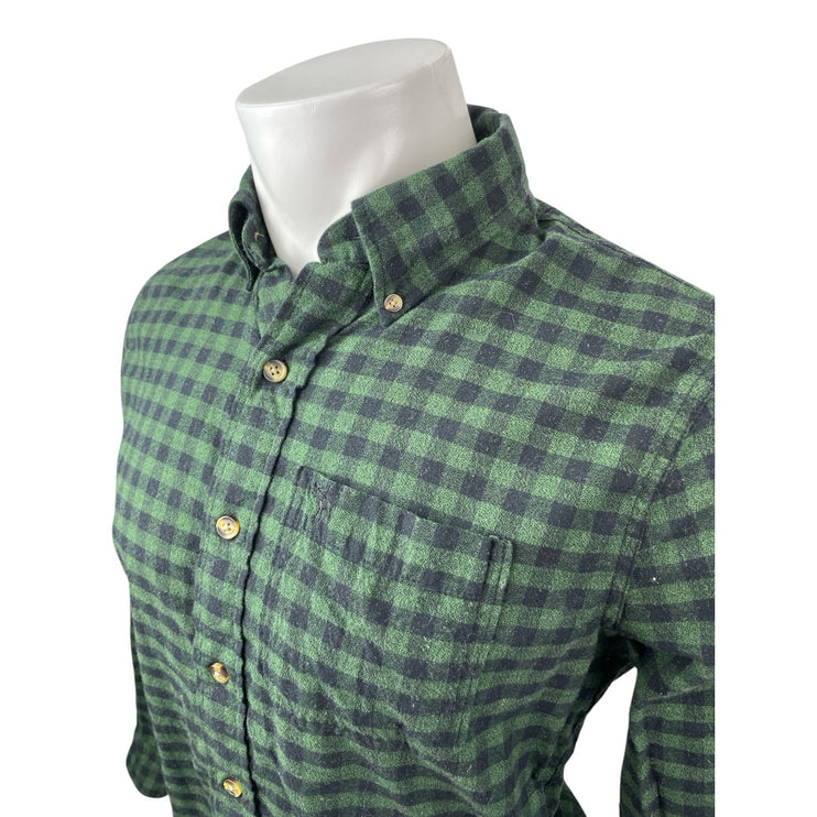 Abercrombie & Fitch Muscle Men's Green Plaid Long Sleeve Button Down Shirt Top S