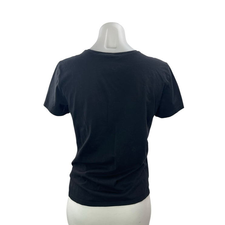 Theory Women's Black Classic Crew Neck Short Sleeve Basic Tee T-Shirt Top Size M