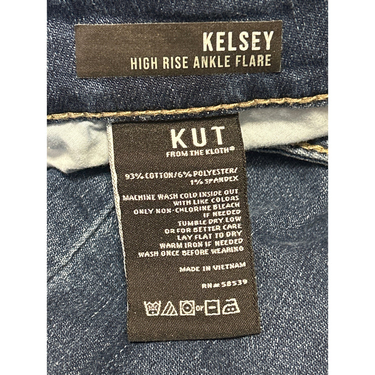 KUT From the Kloth Women's Blue High Waist Baggy Wide Leg Denim Jeans Size 18.