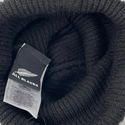 Adidas ABS Woolie Black Ribbed Knit Emboidered Cuffed Bonnet Beanie Hat OS