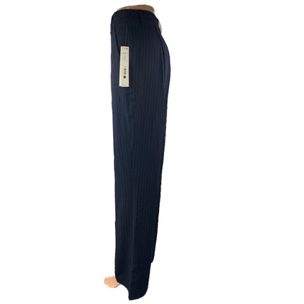 NEW Aqua Navy Blue Pinstripe High Rise Flare Bootcut Trousers Dress Pants Sz XS