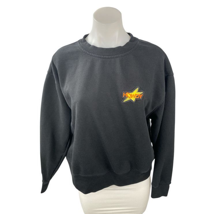 Howdy Space Program Black Logo Crew Neck Long Sleeve Sweater Sweatshirt Top S