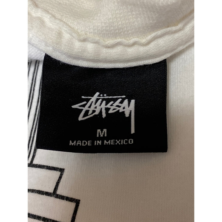 Stussy Paradise Men's White Crewneck Short Sleeve Graphic Tee T-shirt Top Size M
