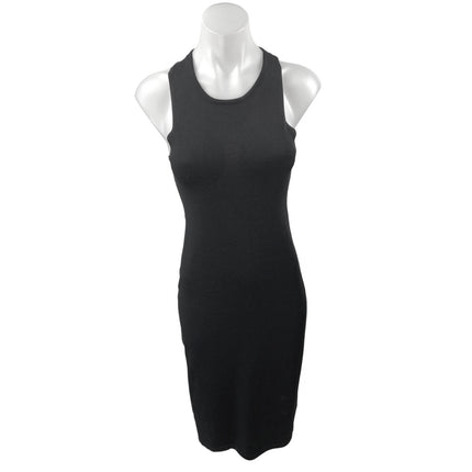 Miaou Women's Black Sleeveless Racerback Cutout Back Midi Tank Bodycon Dress M