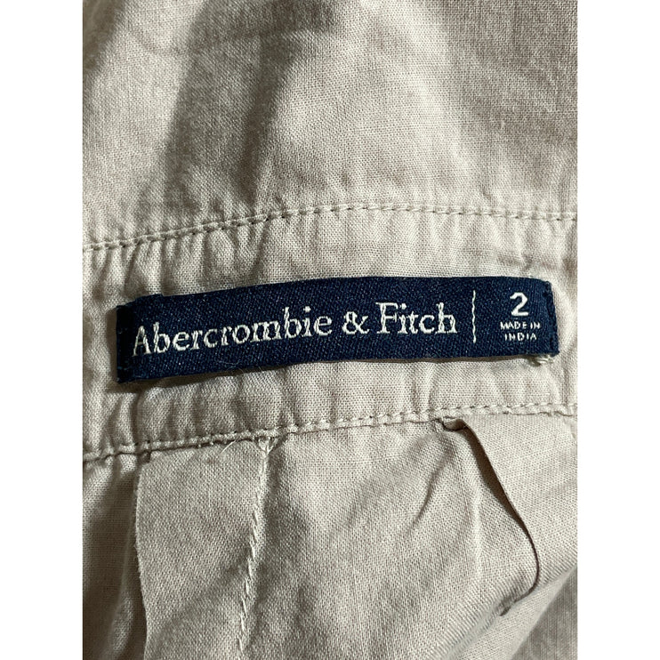 Abercrombie & Fitch Women's Beige Keyhole Sleeveless Tie Front Jumpsuit Romper 2