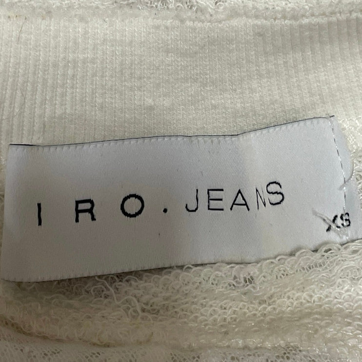 IRO Jeans Nuala White Sleeveless Crewneck Distressed Muscle Tee Tank Top Size XS