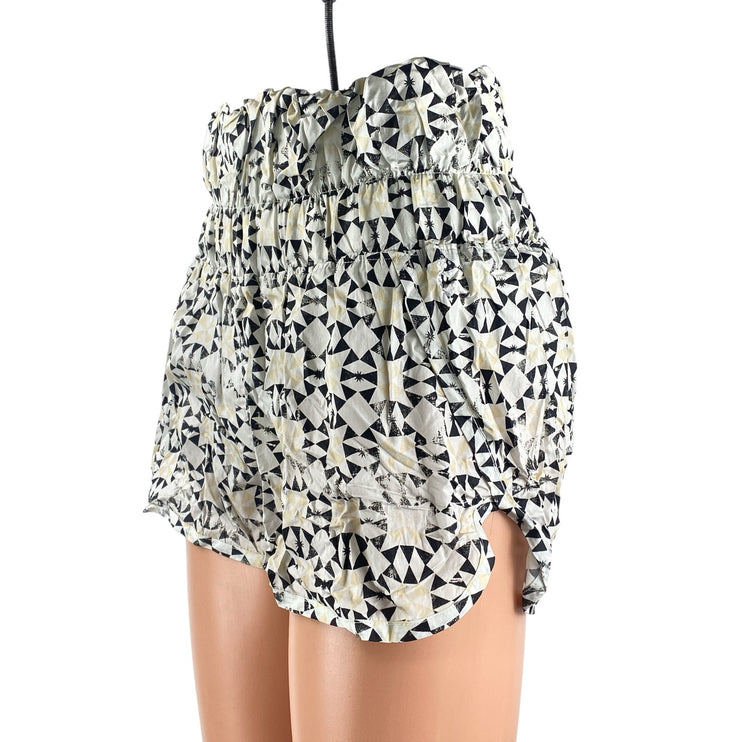 Free People FP Women's Multicolor Geometric High Waisted Activewear Shorts Sz S