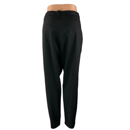 Zara Women's Black High Waisted Straight Leg Slim Fit Trousers Dress Pants Sz XL