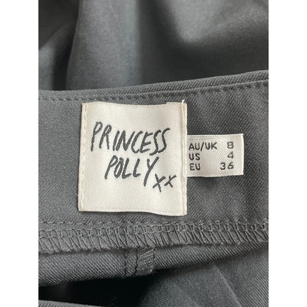 Princess Polly Women's Dark Gray High Waisted Slit Pleated Pencil Midi Skirt 4