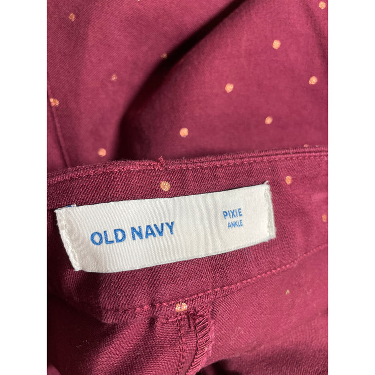 Old Navy Pixie Red Polka Dot High Rise Skinny Tapered Ankle Trousers Pants Sz 6