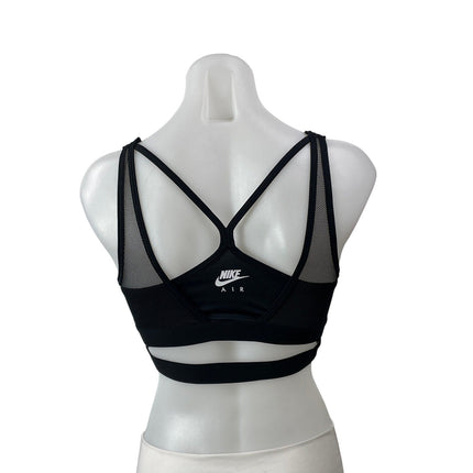 Nike Air Dri-Fit Black Sleeveless Mesh Crisscross V-neck Athletic Sports Bra S