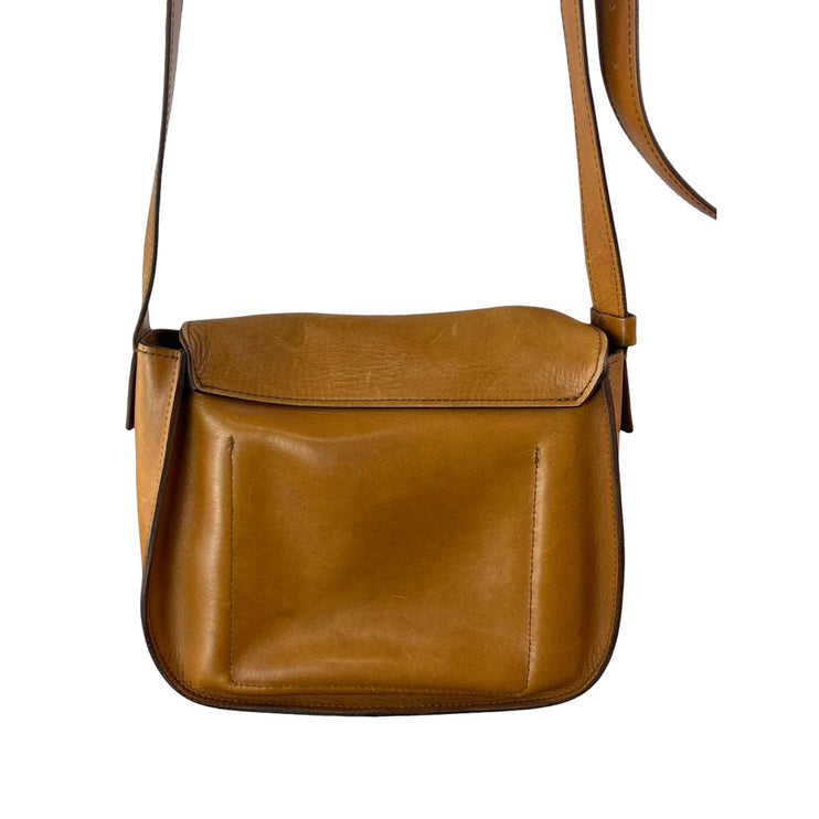 Madewell The Marfa Tan Leather Saddle Flap Crossbody Purse Handbag Size OS