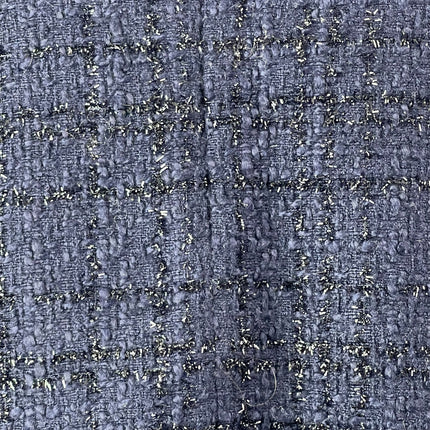 Alythea Women's Blue Tweed Frayed Hem Mid Rise Slim Button Mini Straight Skirt M