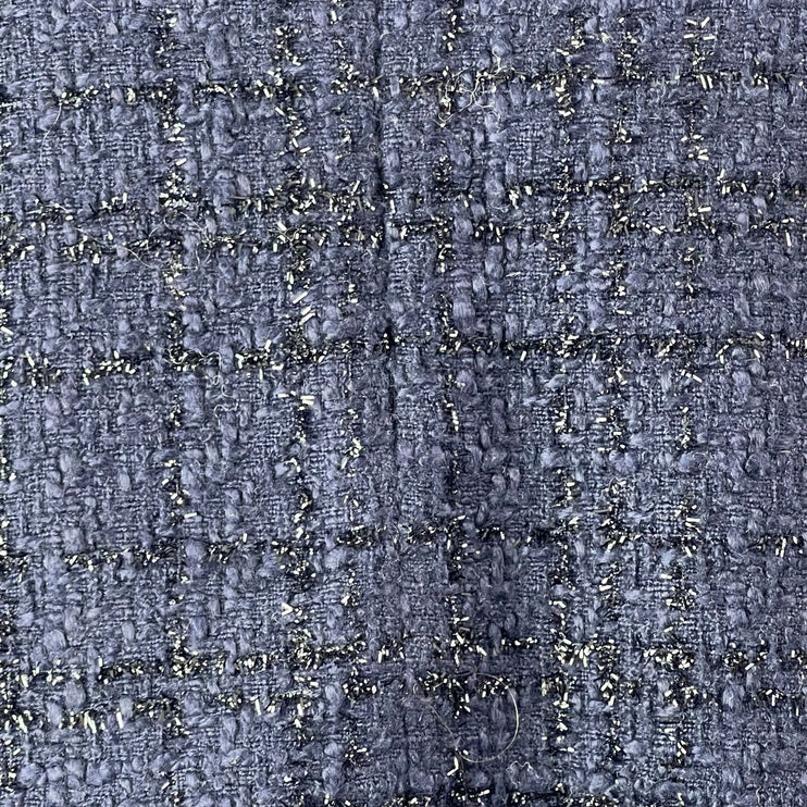 Alythea Women's Blue Tweed Frayed Hem Mid Rise Slim Button Mini Straight Skirt M