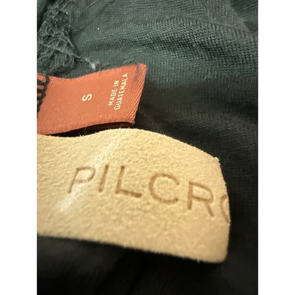 Anthropologie Pilcro Black Ruched High Neck Racerback Sleeveless Tank Crop Top S