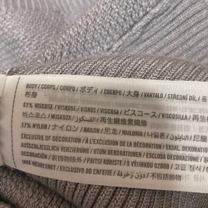 Abercrombie & Fitch Gray Rib Knit V-Neck Long Sleeve Sweater Bodysuit Top Sz XS