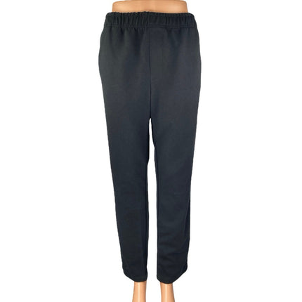 Zara Women's Black High Rise Elastic Waist Straight Leg Pull On Trousers Pants L