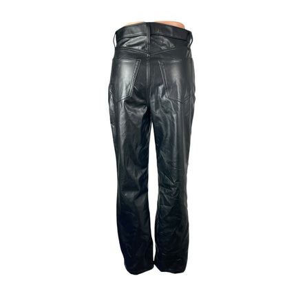 Abercrombie & Fitch Faux Vegan Leather High Rise Straight Trousers Dress Pants 4